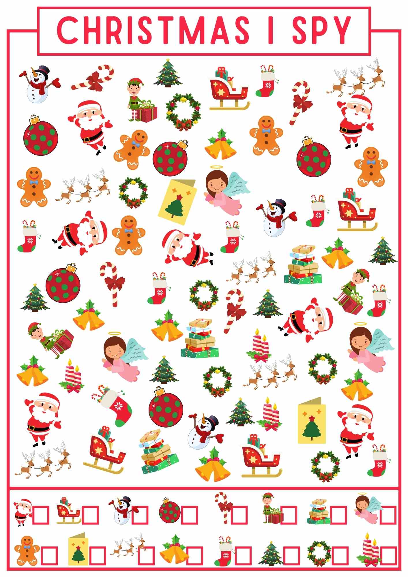 Christmas Holiday Vocabulary Word I Spy Activity For Kids Ezpzlearn